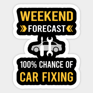 Weekend Forecast Car Fixing Repair Sticker